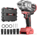 Cordless Impact Wrench 1/2 inch for Milwaukee 18V Battery, 900FT-LBS(1200N.m) Brushless Electric Impact Gun for Car Home, High Torque Power Impact Driver with 6Pcs Sockets & Storage Case (No Battery)