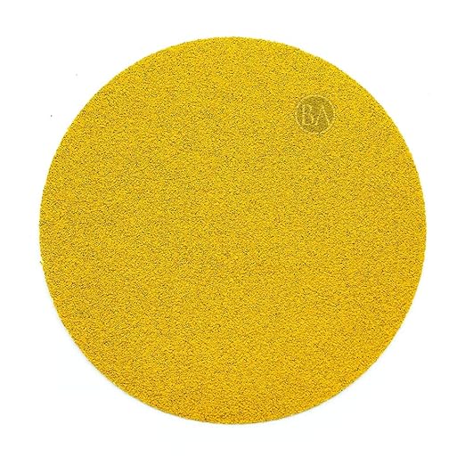 Benchmark Abrasives 5" Premium Aluminum Oxide Stearated Gold No Holes Hook and Loop Discs for Sanding of Metals Non-Ferrous Metals Wood Plastic Fiberglass (Pack of 50) - 60 Grit