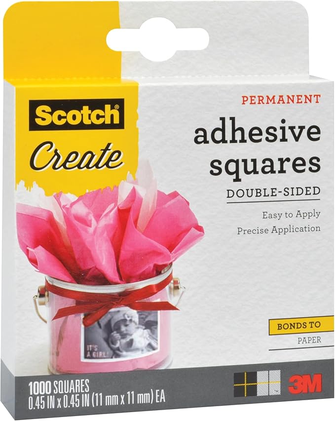 Scotch Adhesive Squares, Permanent Double-Sided Tape Squares - Image 3