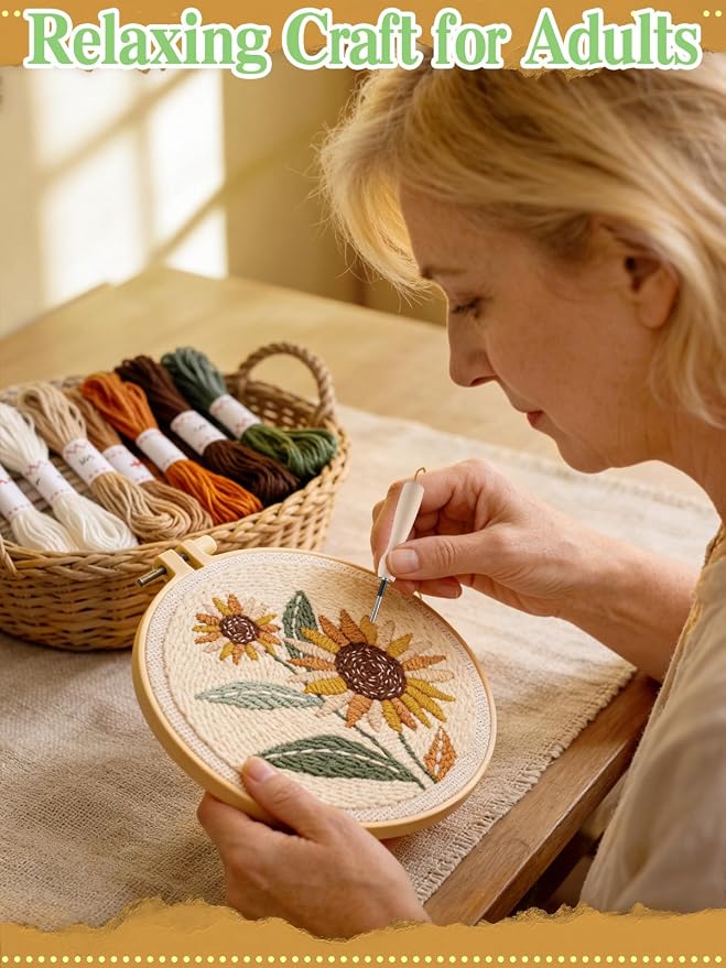 Punch Needle Kit Adults Beginner- Step-by-Step Guide & Video, Including Punch - Image 3