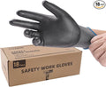 LANON 18 Pairs Safety Work Gloves, Mechanic Working Gloves for Men,Breathable PU Coated, Seamless Knit,Double Wash, Grey, Medium