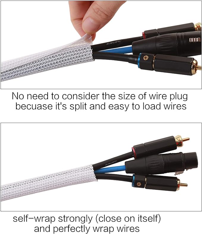 Alex Tech 25ft - 3/4 inch Cord Protector Wire Loom Tubing Cable Sleeve Split - Image 2