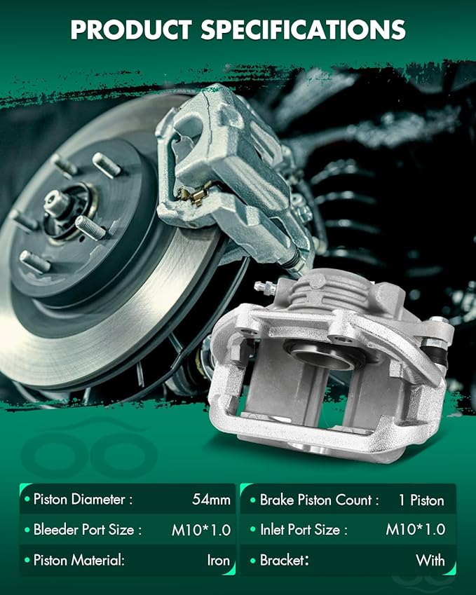 SCITOO 18B4627 Rear Left Disc Brake Caliper w/Bracket Fit For Chev For Caprice 1994-1996,For Chev For Impala 1994-1996, Single Piston