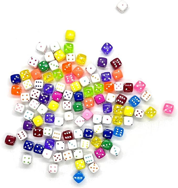 120PCS Colorful Dice Beads, Fun Acrylic Bead - Image 8