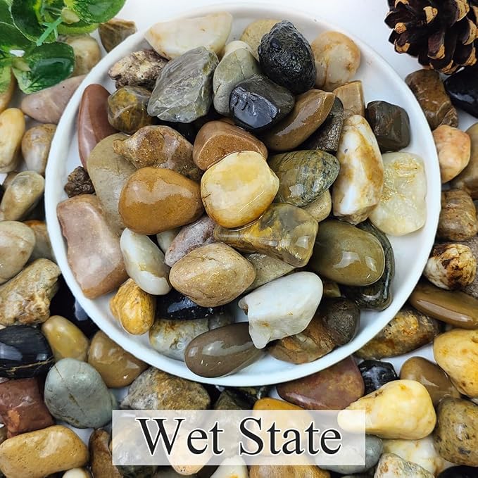 YISZM 10lbs Aquarium Rocks, 5/8" Natural River Rocks - Image 2