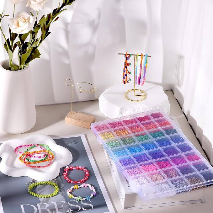 Funtopia 39 Colors 3mm Seed Beads, Tiny Craft Beads - Image 5