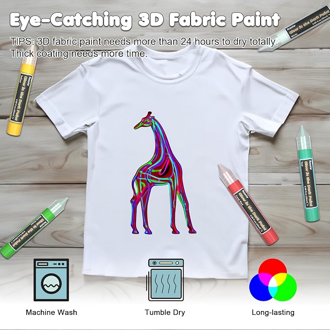 Roizefar Glow in the Dark Paint, 30 Colors 3D Permanent Acrylic Fabric Paints - Image 4