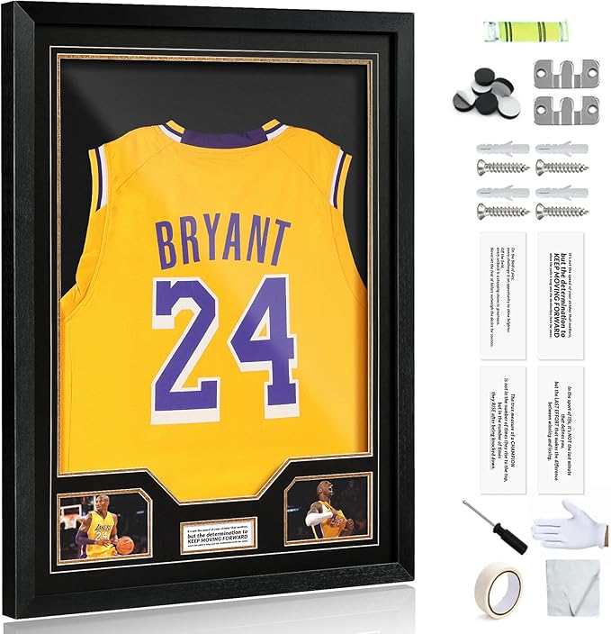 JupDec Jersey Frame Display Case, Large Clear Acrylic Shadow Box by JupDec