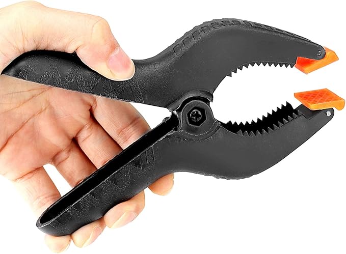 ZOENHOU 6 Inch 12 PCS Spring Clamp Set, Nylon Plastic Clips Heavy Duty Clamp with Flexible Jaw Pad and Anti-slip Handles for Woodworking Backdrop Photo Studio Craft DIY Art