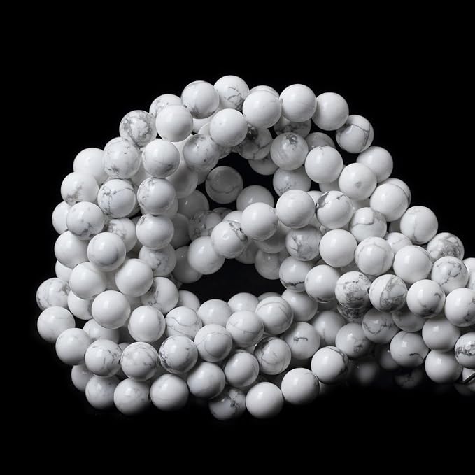 8mm 45PCS Natural White Howlite Gemstone Round Loose Stone Beads - Image 6