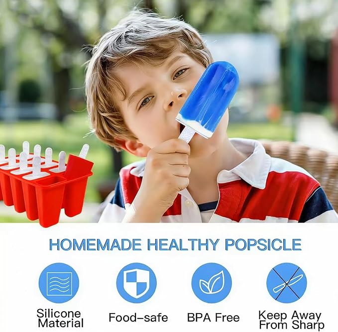 Popsicles Molds, 10 Pieces Silicone Ice Pop Molds - Image 5