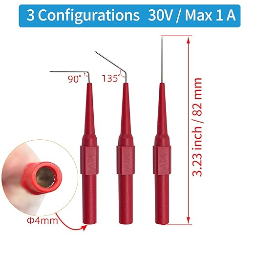 34-in-1 Test Lead and Test Probe Kit for Multimeter Tester | Lead Extension Right Angle to Straight 4mm Banana Plug Connectors Meter Leads | Multi-Type Back Probe Set | Alligator Clips