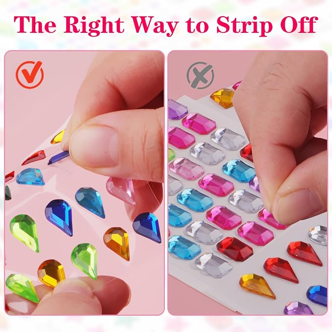 407pcs Gem Stickers Crafts for Kids, Self Adhesive Jewel Stickers, Acrylic - Image 7