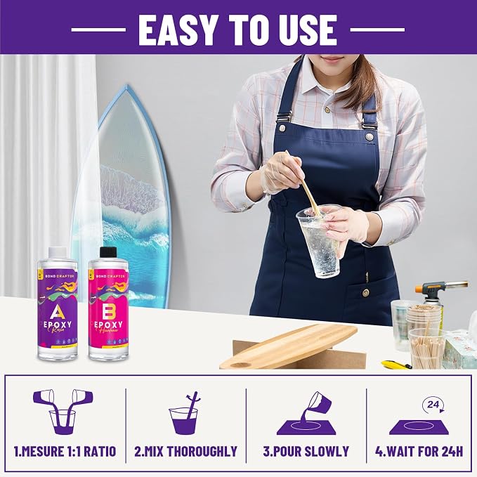 Bond Craftor Epoxy Resin Kit 32OZ, Resina Epoxica Kit - Image 5