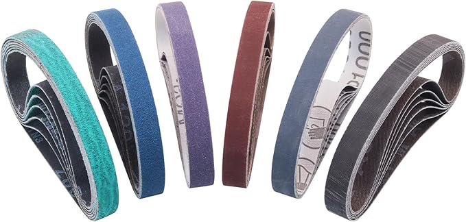 36Pcs 1/2 x 12 Inch Sanding Belts for Official Work Sharp Knife & Tool Sharpener (WSKTS & WSKTS-KT/MK1 & MK2), 6 Each of 80/120/240/400/1000/2500 Grits 1/2" x 12" Replacement Sharpening Belts