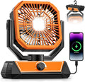 Portable Camping Fan with 20000mAh Rechargeable Battery, USB-C Battery Powered Fan for Indoor Outdoor Use, Ultra Quiet Battery Operated fan for Travel, Tent, Beach, Picnic, BBQ, Desk, Home