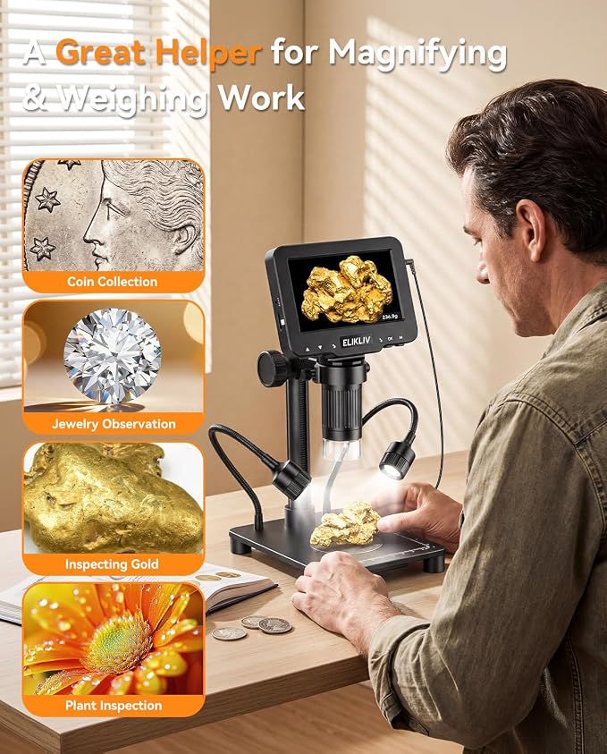Elikliv Microscope with Weighing Scale, Digital Magnifier - Image 9