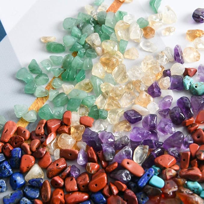 GangGangHao 7 Chakra Natural Chip Stone, About 628 Pcs Irregular Gemstones - Image 5