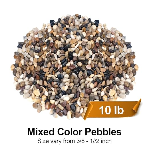 Pulovin 10 lbs Pebbles for Indoor Plants, 3/8" Plant Rocks for Pots Indoor - Image 2