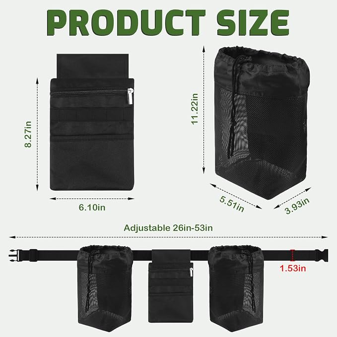 Rock Collecting Bag, Adjustable Foraging Waist Pack - Image 2