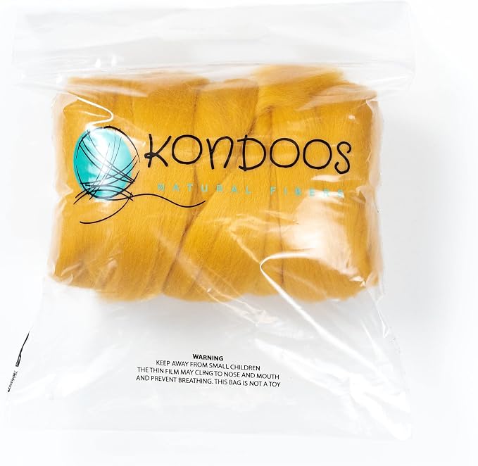 Colored Natural Wool roving, 8 OZ. Best Wool - Image 3