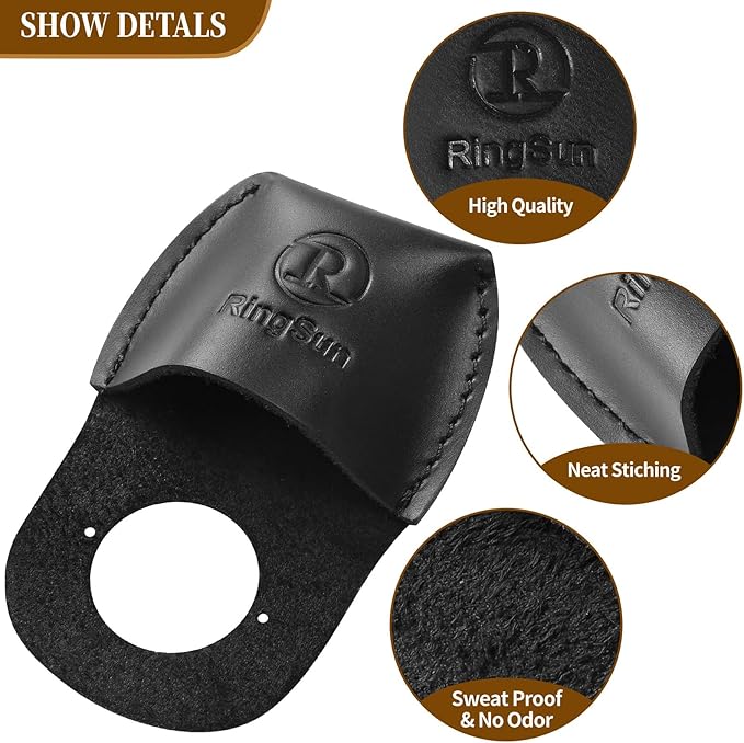 RingSun Thumb Guard Wood Carving Tools, Leather Finger Protector, Handmade Carpenter Working Carving Kit Accessories