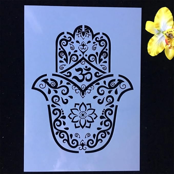 TIAMECH A4 Reusable Mandala Hand Stencil - Image 4