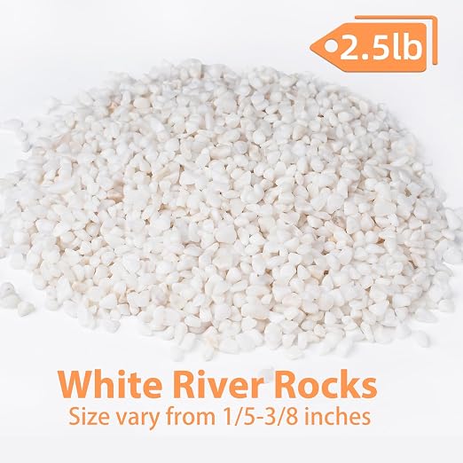 Pulovin 2.5 lbs White Aquarium Gravel, 1/5 Inch White Rocks - Image 2
