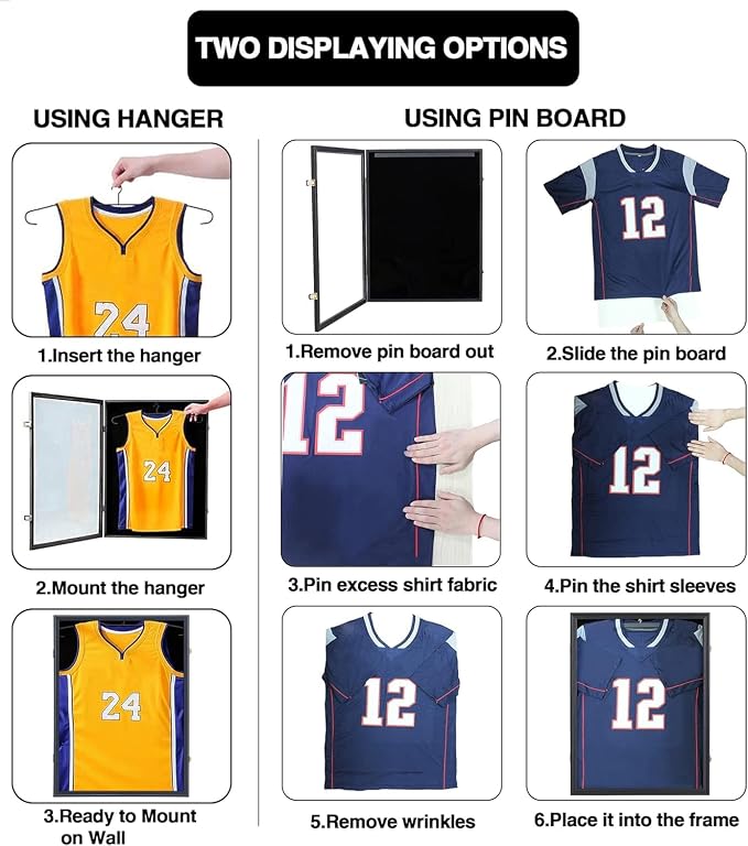 Jersey Frame Display Case 3 Pack, Large Lockable Shadow Box Sports Jersey Frame - Image 5