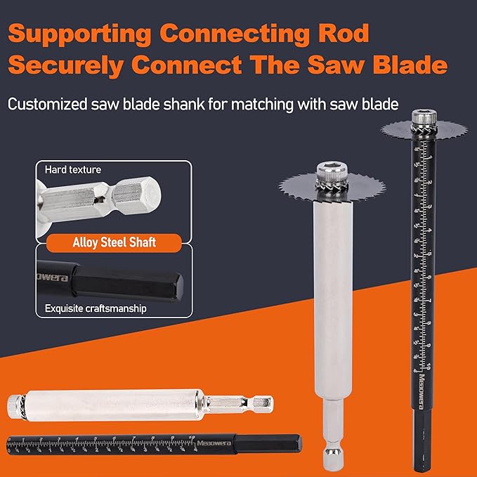MeaoweraPVC Pipe Internal Cutter Set – 360° Rotating Pipe Cutting Tool with Adjustable Depth Gauge, 5 Blades, 2 Mandrels & 2 Hexagonal Handles, Portable Internal Cutter for PVC/ABS Pipes