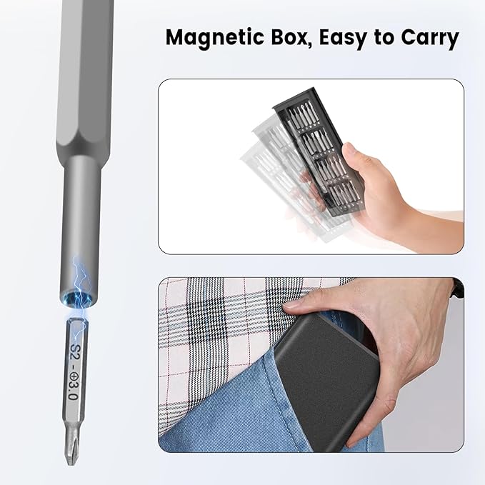 25 in 1 Small Precision Screwdriver Set with Magnetic Tools for Laptop, Xbox, MacBook, iPhone, Watch and Glasses plus 18 in 1 Snowflake Multi Tool for Men, DIY and Repair Enthusiasts