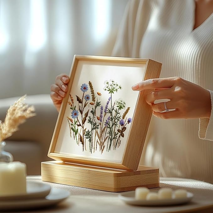 COCOMOX 3 Sets Embroidery Practice Kits, Flower Pattern Embroidery Kit - Image 3