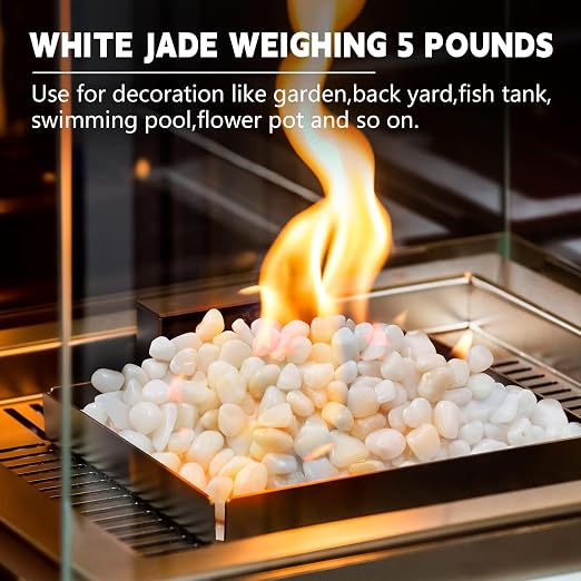 5 lb Natural Polished White Pebbles, 1/2 Inch Decorative White Rocks - Image 3