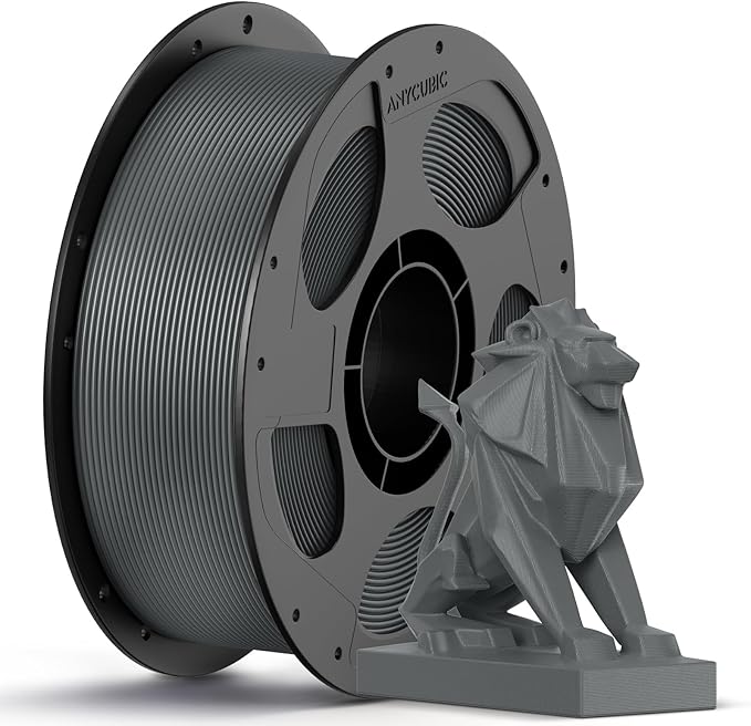 ANYCUBIC PETG Filament 1.75mm, 3D Printer Filament, Dimensional Accuracy +/- 0.02mm, Exceptional Toughness, Print with Most FDM 3D Printers, 1KG Reusable Spool, Dark Grey