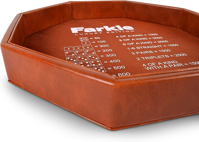 Farkle Luxury Edition Brown Dice Tray | PU Leather - Image 2