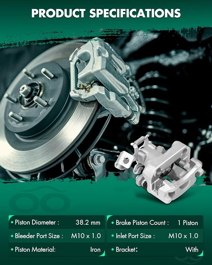 SCITOO Rear Left Brake Caliper With Bracket 19B6287 Compatible For Toyota Prius 2010-2015 For Toyota Prius Plug-In 2012-2015