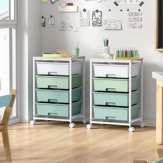 SYKIARIOL Utility Cart with 4 Drawers, Rolling Storage Cart with Drawers - Image 2