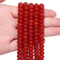 Songxi 5x8mm Natural Orange Red Chalcedony Stone Rondelle Beads, Gemstone by SongXi