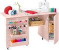 Best Choice Products Large Folding Sewing Table, Caster Wheels, Storage Shelves by Unknown
