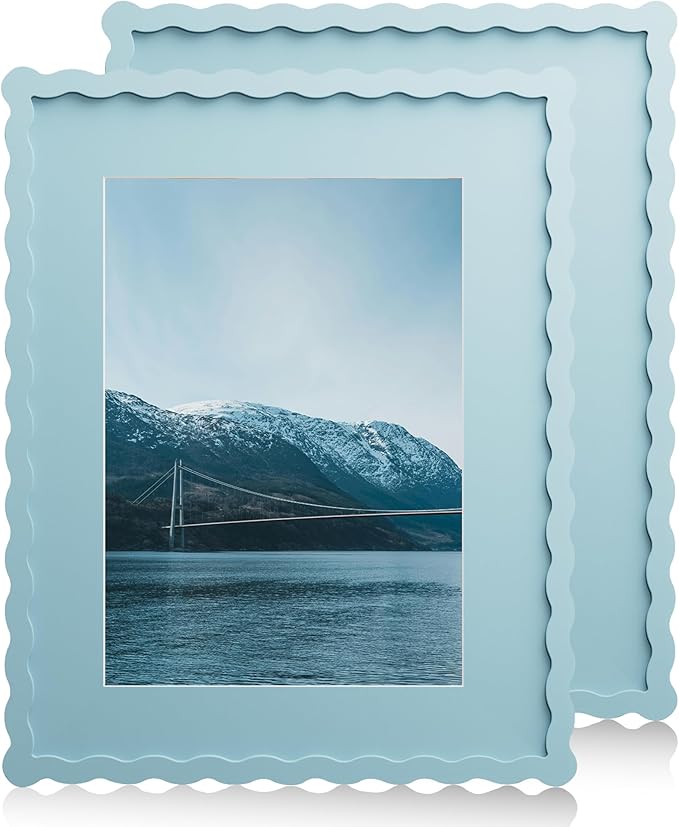 11x14 Wavy Picture Frame With Mat by Unknown