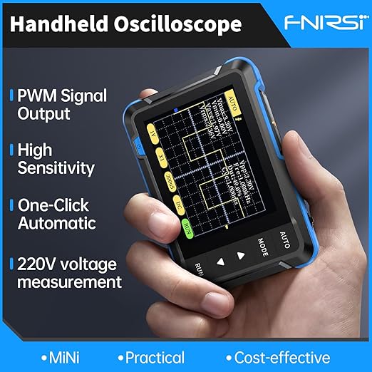 FNIRSI DSO152 Handheld Oscilloscope - 2.8" TFT Digital Oscilloscope Kit 200KHz Bandwidth 2.5MS/s High Sampling Rate Portable Pocket Oscilloscope, Trigger Function Auto/Nomal/Single