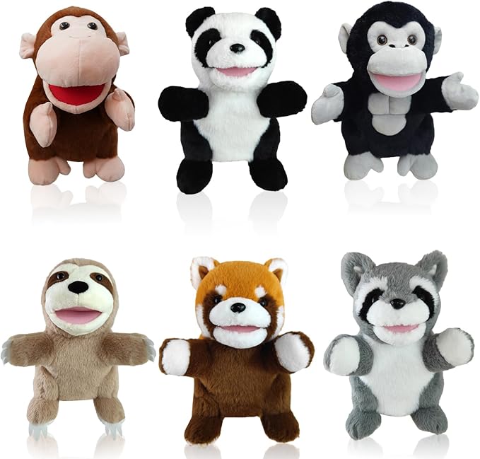 6 Pcs Animal Hand Puppets for Kids by Unknown