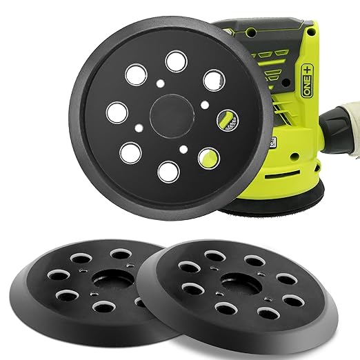 5 Inch Sander Hook and Loop Replacement Pad for Ryobi RS290 RS280,5 Inch 8 Hole Universal Hook and Loop Orbital Sander pad for Craftsman（3 Pack）