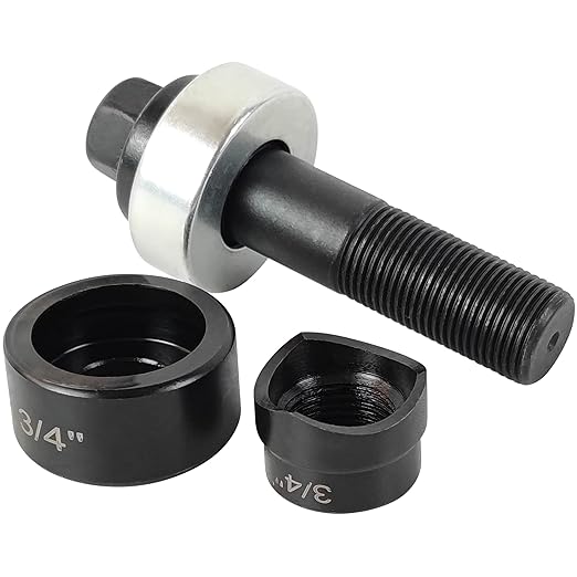 AMZCNC Manual Knockout Punch Kit, Heavy Duty Metal Sheet Knock Out Box Hole Cutter Conduit Punch Driver Die Set ((Conduit Hole Size) 3/4" Knockout Punch)