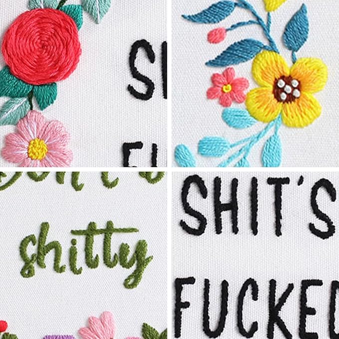 Louise Maelys 3 Sets Funny Embroidery Kits - Image 4