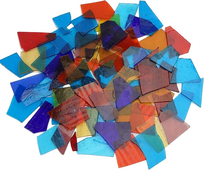 Lanyani Transparent Cathedral Stained Glass Pieces Sheets, Glass Mosaic Tiles by LanyaniArtGlassMosaics