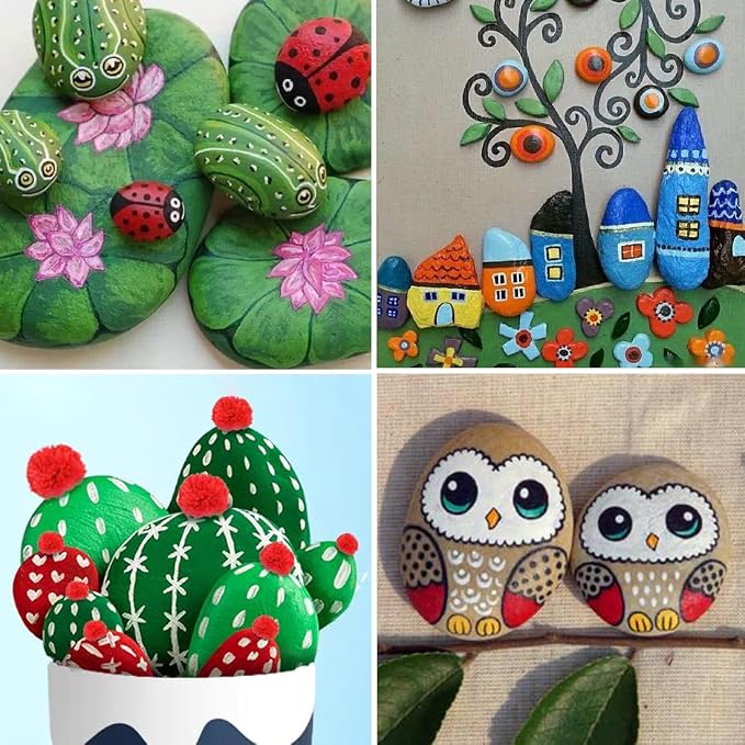YISZM Rocks for Painting, 2-3 Inches Flat Smooth Painting Stones for DIY Arts & - Image 7