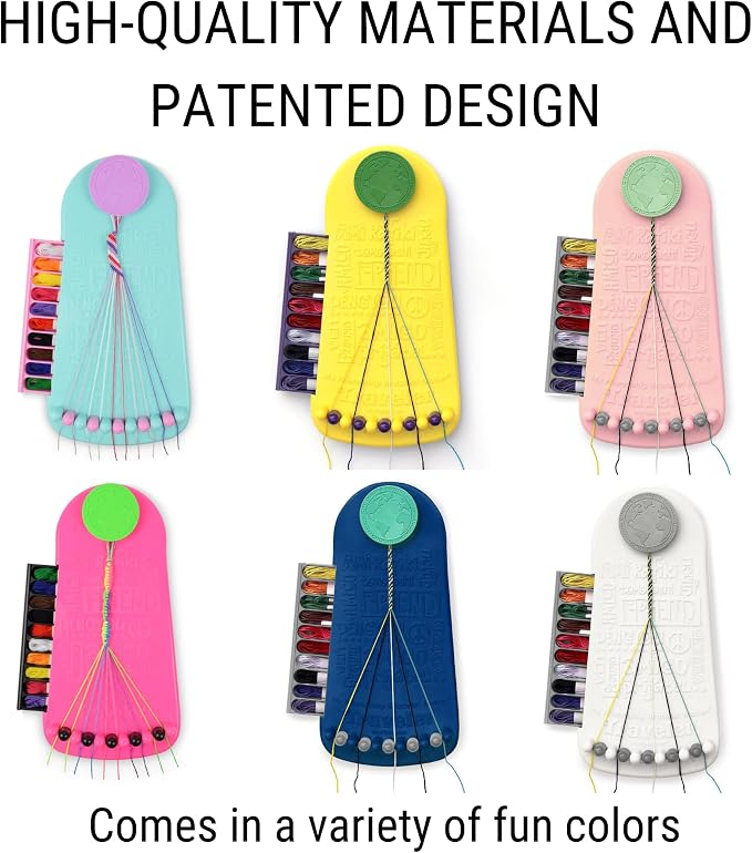 Choose Friendship Bracelet Making Kit – 20 Pre-Cut Threads, Portable Loom - Image 6