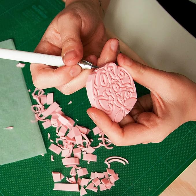 MOUYAT 20 Pack 4 x 6 Inch Pink Rubber Carving Blocks, Rubber Linoleum Block - Image 7