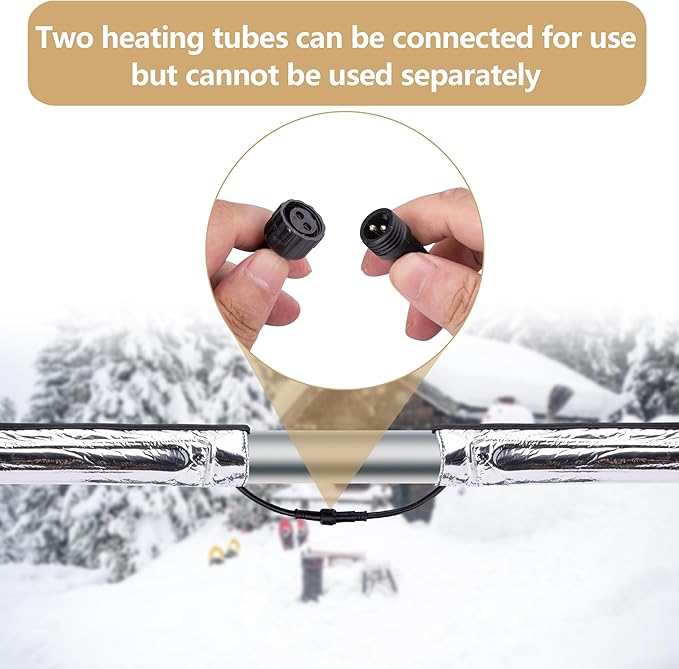codree 2 Pcs Water Pipe Heat Blanket - 38.5" x 6" Water Pipe Heat Tape - Aluminum Foil Freeze Protection Heating Cable for Metal & Plastic Pipes, 110V, Max Temp 60˚